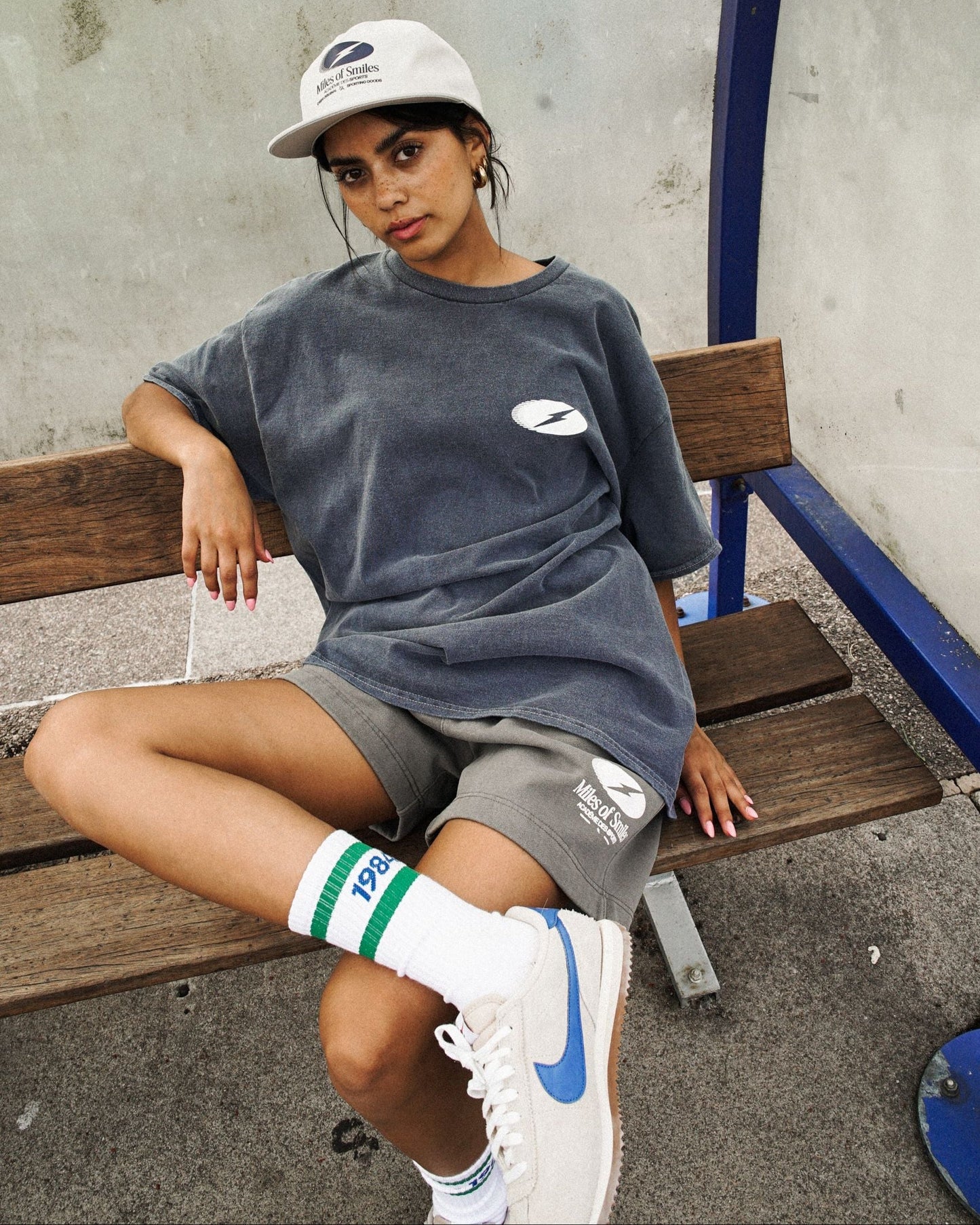 Vice 84 'Miles of Smiles' Jogger Shorts - Faded Grey