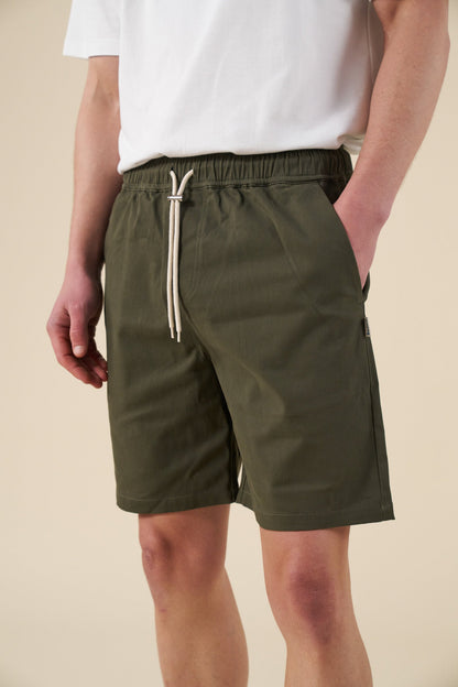 bound Canvas Shorts - Army Green