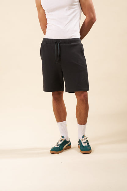 bound Pique Waffle Shorts - Black
