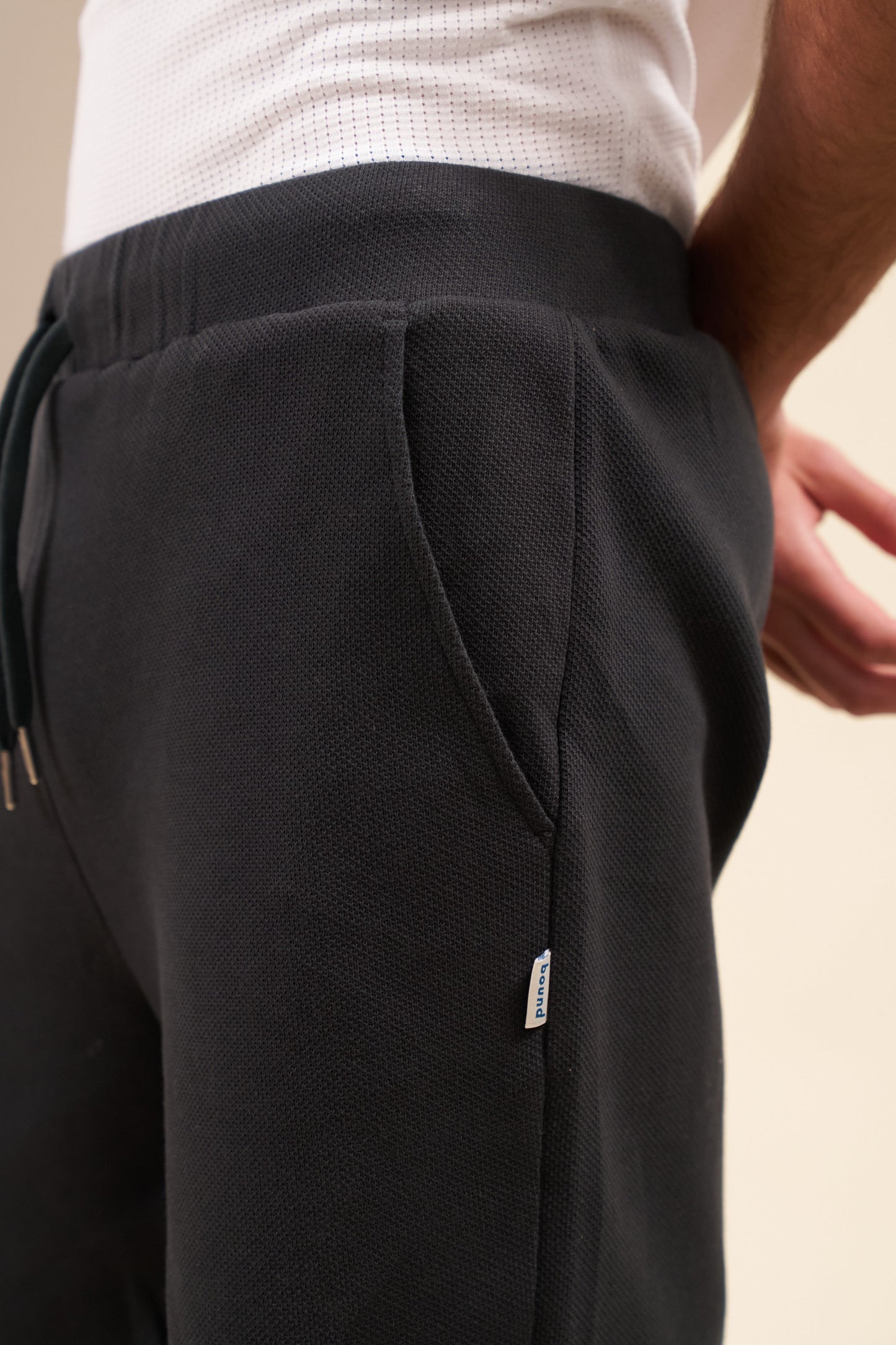 bound Pique Waffle Shorts - Black