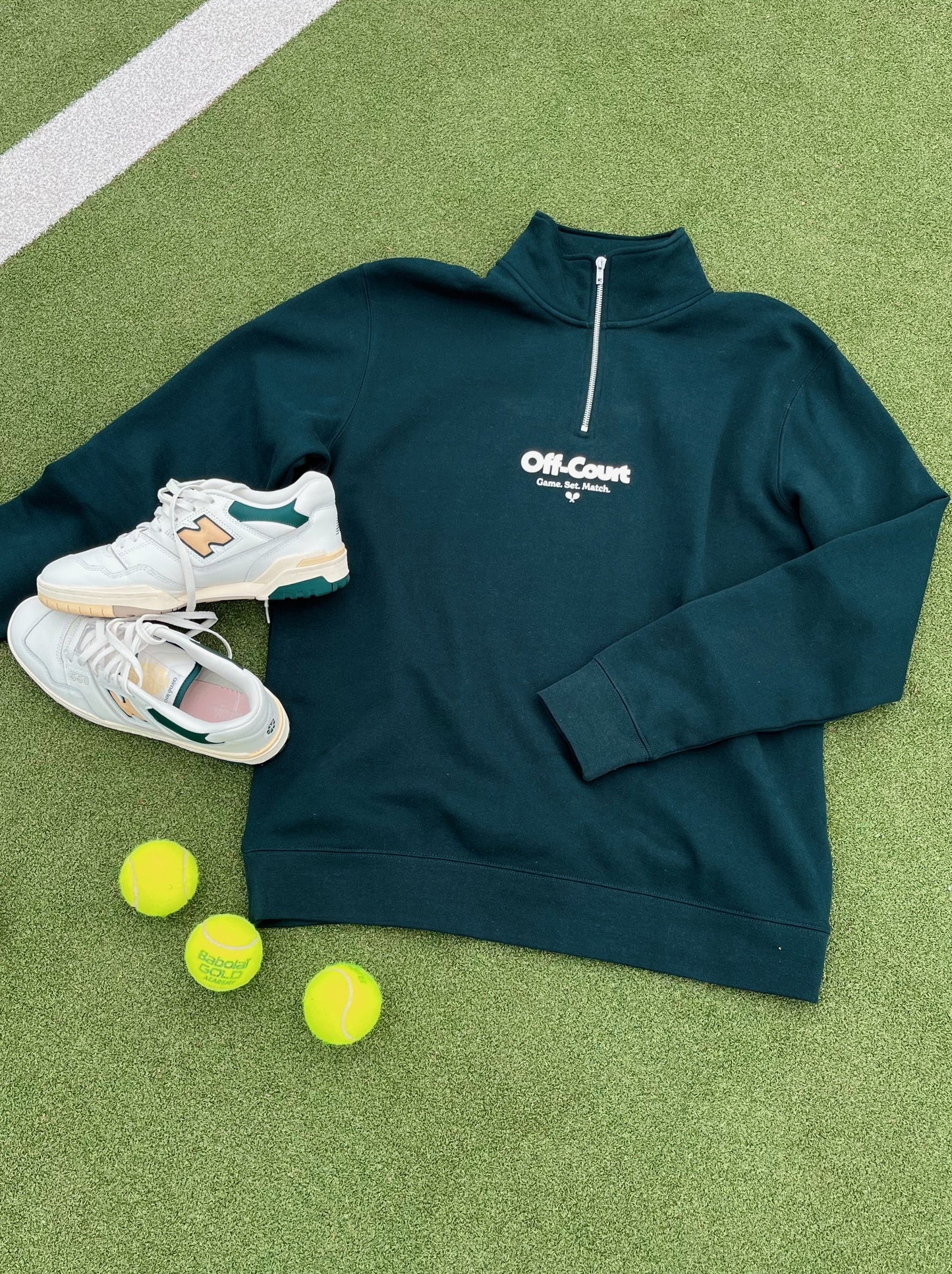 Vice 84 'Off-Court GSM' Half Zip Sweater & Shorts Set - Pine