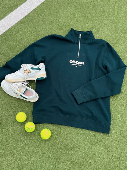 Vice 84 'Off-Court GSM' Half Zip Sweater & Shorts Set - Pine