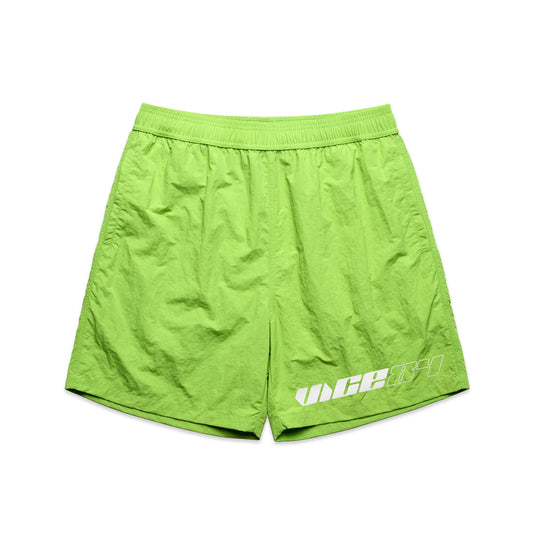 Vice 84 'Racer' Crinkle Recycled Swim Shorts - Citrus Lime