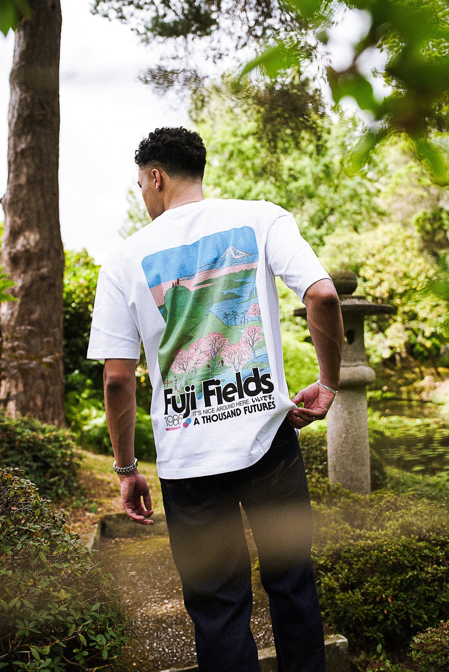 A Thousand Futures x GK 'Fuji Fields' Tee - White