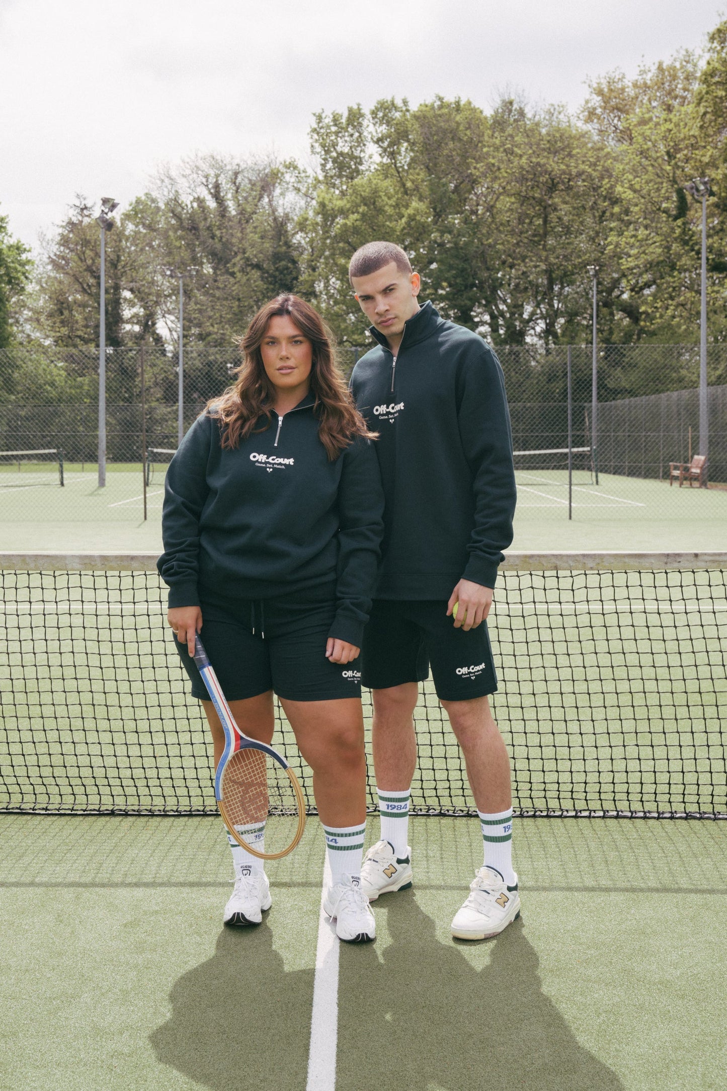 Vice 84 'Off-Court GSM' Half Zip Sweater & Shorts Set - Pine