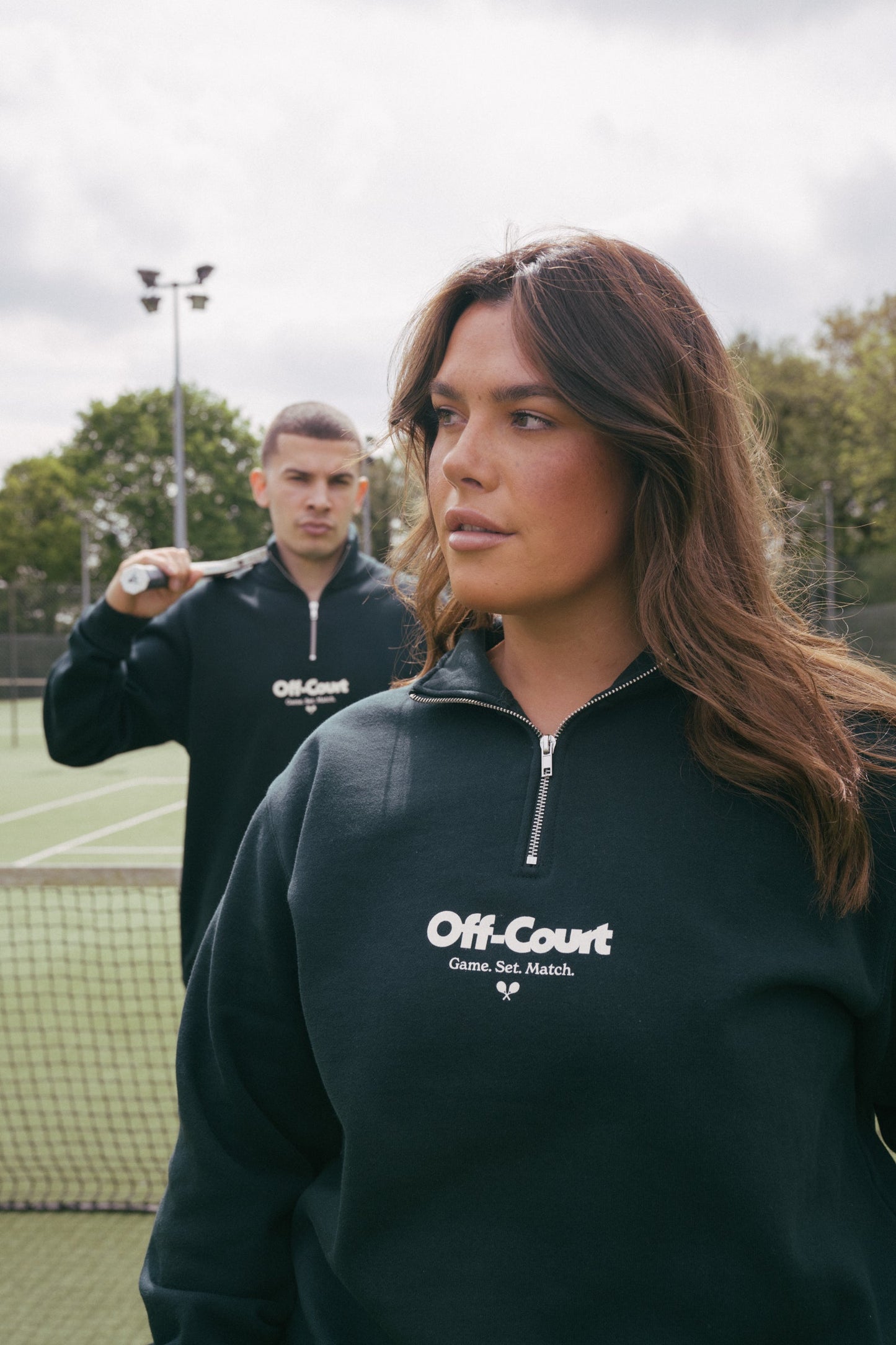 Vice 84 'Off-Court GSM' Half Zip Sweater & Shorts Set - Pine