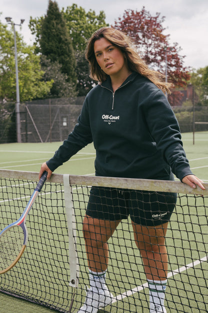 Vice 84 'Off-Court GSM' Half Zip Sweater & Shorts Set - Pine
