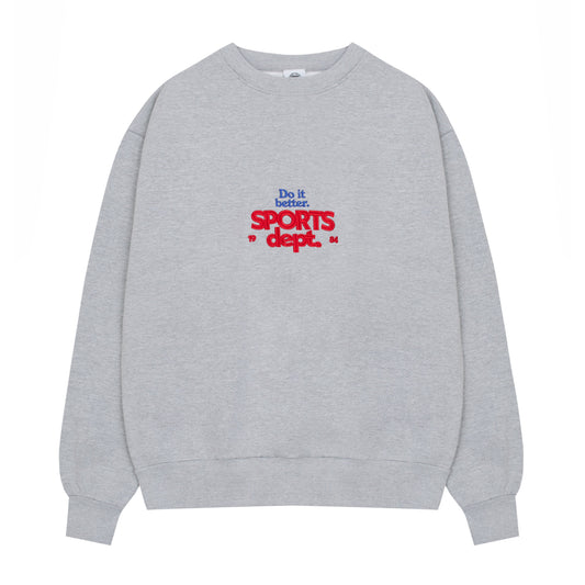 Vice 84 'Sports Dept' Heavyweight Embroidered Sweater - Ash