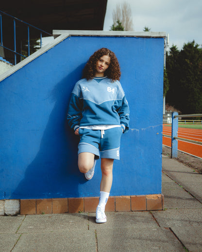 Vice 84 'Warm Up' Heavyweight Panel Jogger Shorts - Blue