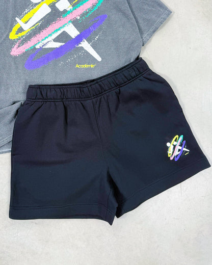 Vice 84 'Retro Spray' Jogger Shorts - Black