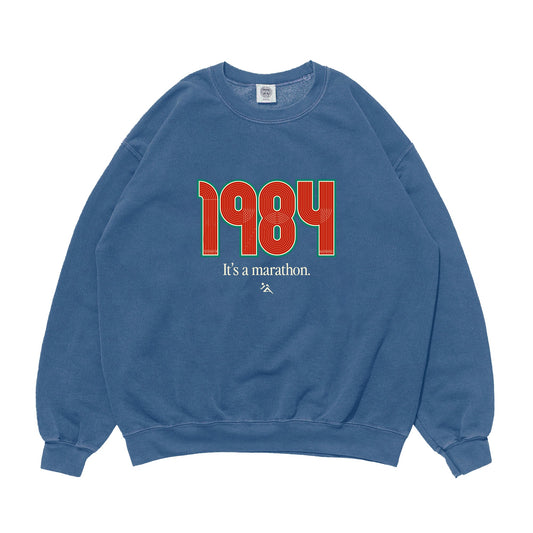 Vice 84 'Track' Vintage Washed Sweater - Blue