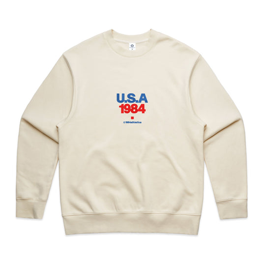 Vice 84 'USA1984' Embroidered Heavyweight Sweater - Ecru