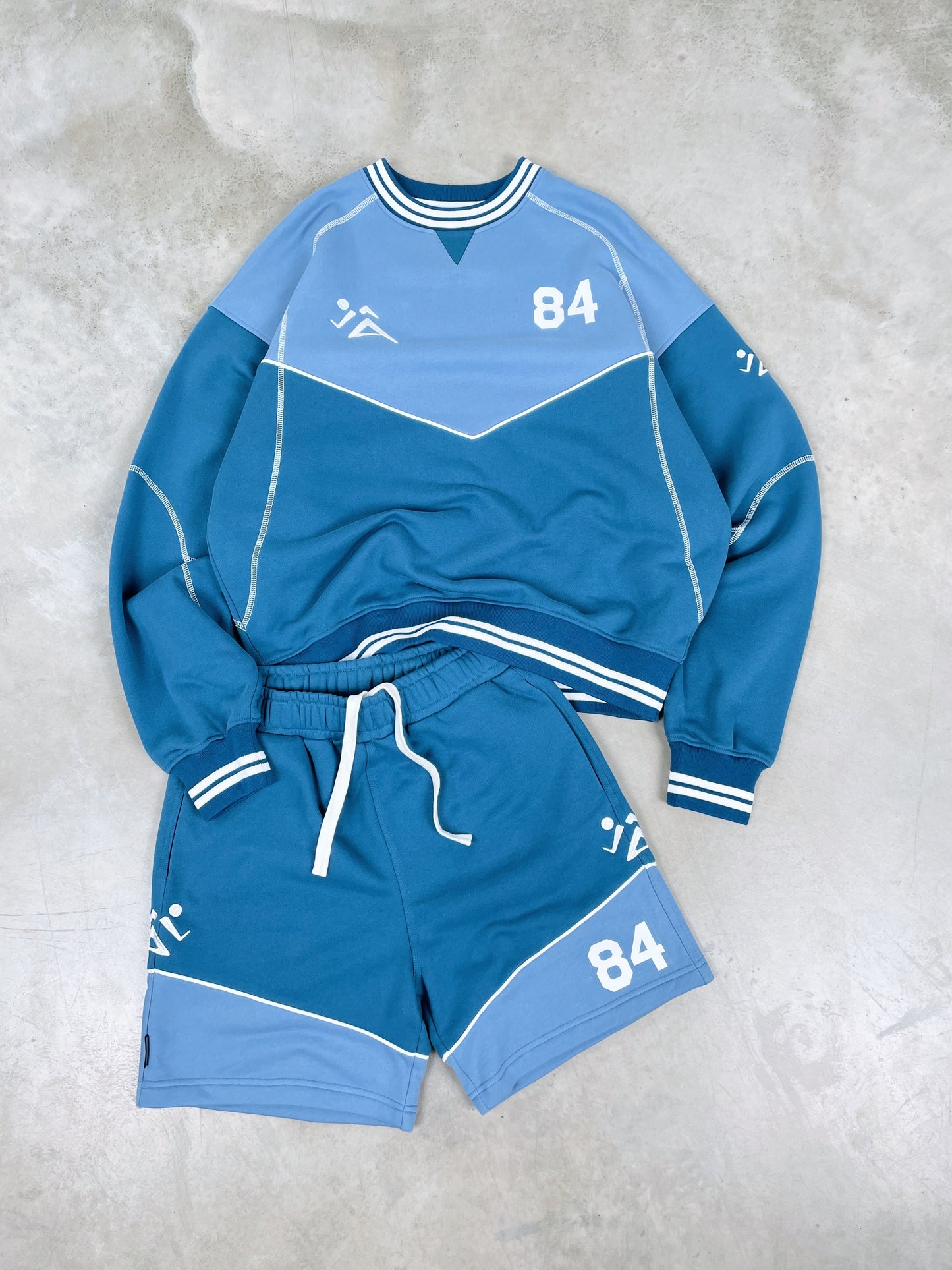 Vice 84 'Warm Up' Heavyweight Panel Jogger Shorts - Blue