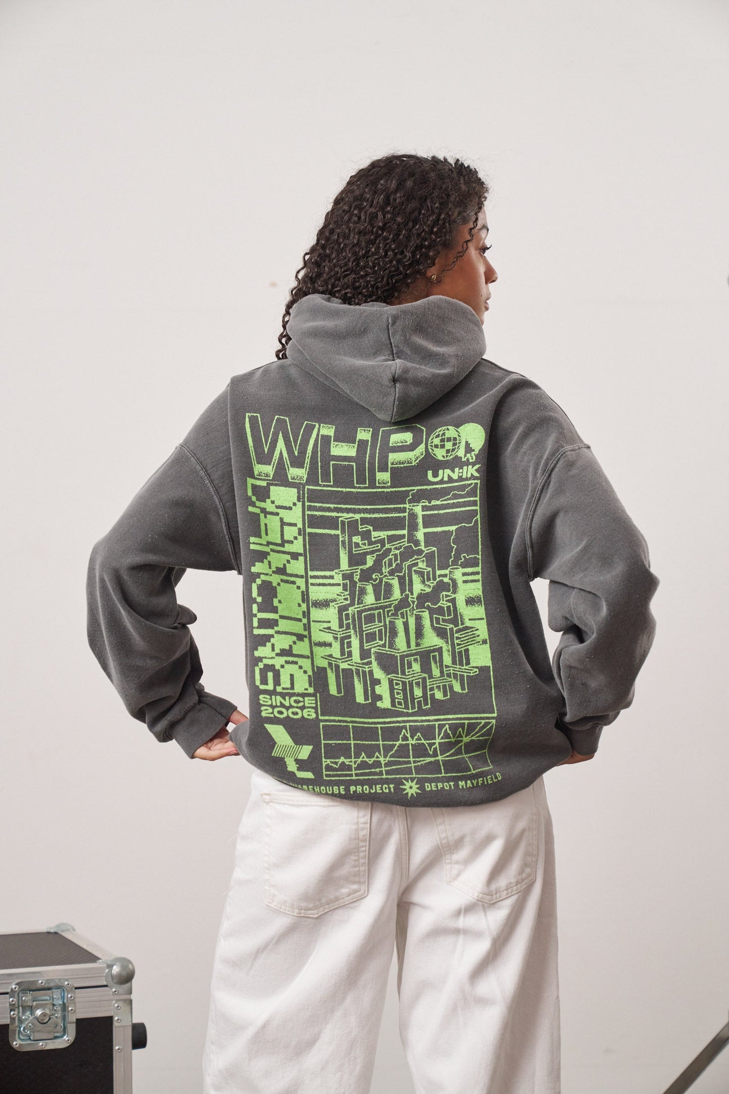 WHP x UN:IK 'Since 2006' Vintage Washed Hoodie - Black