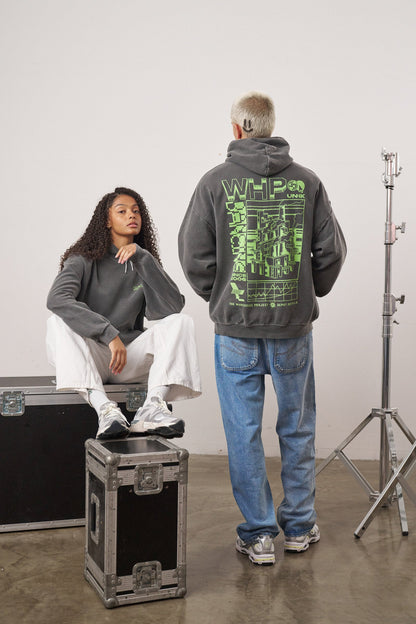 WHP x UN:IK 'Since 2006' Vintage Washed Hoodie - Black