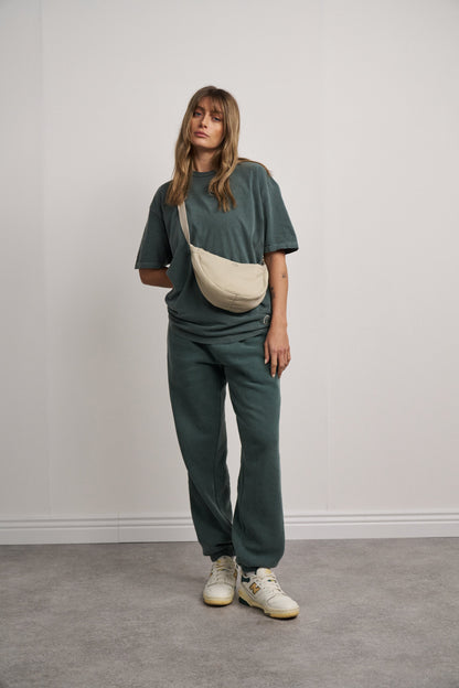 Essentials Oxford Nylon Cross Body Bag - Beige