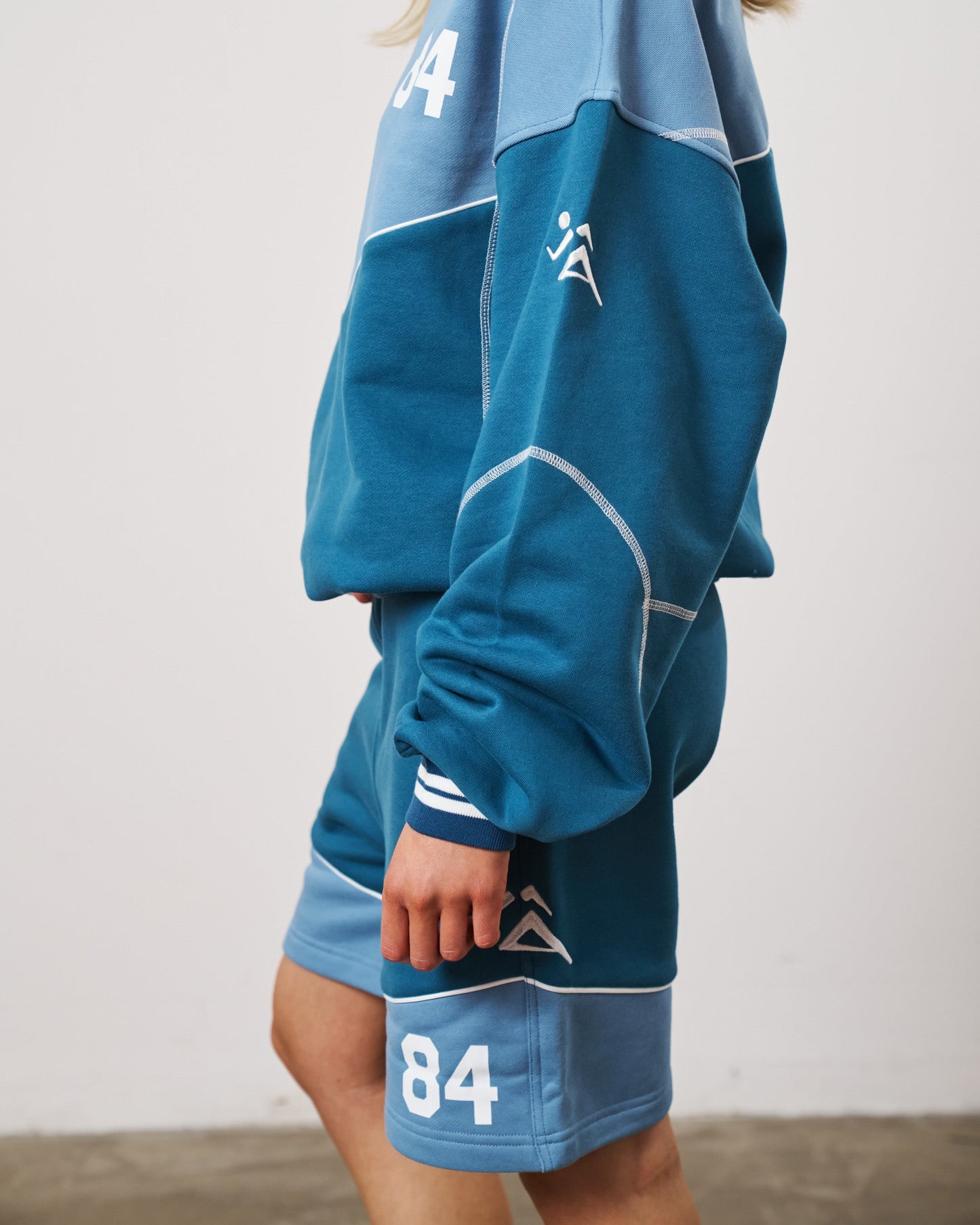 Vice 84 'Warm Up' Heavyweight Panel Jogger Shorts - Blue