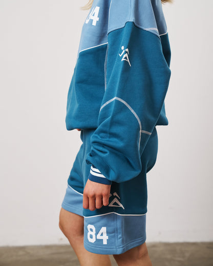 Vice 84 'Warm Up' Heavyweight Panel Jogger Shorts - Blue