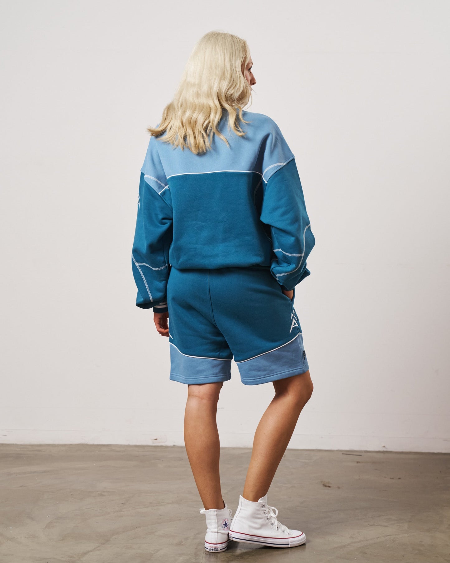 Vice 84 'Warm Up' Heavyweight Panel Jogger Shorts - Blue