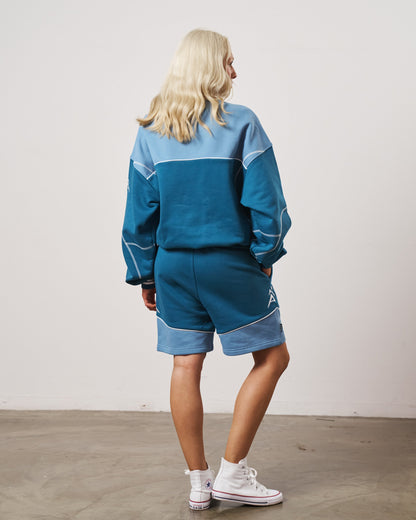 Vice 84 'Warm Up' Heavyweight Panel Jogger Shorts - Blue