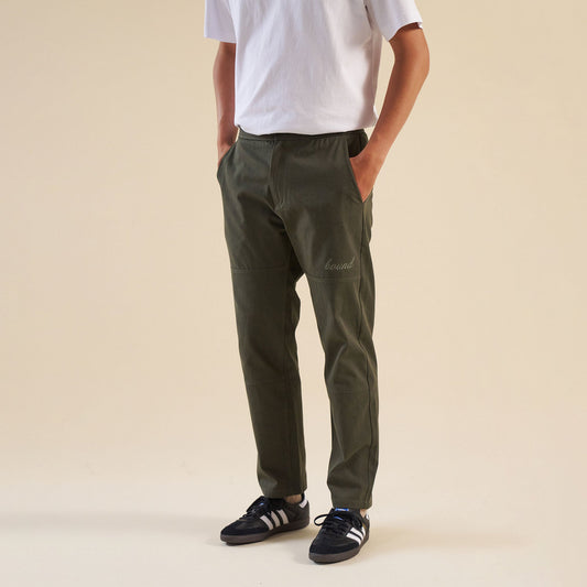 bound Straight Work Pant - Khaki