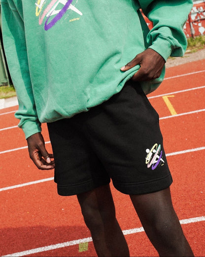 Vice 84 'Retro Spray' Jogger Shorts - Black